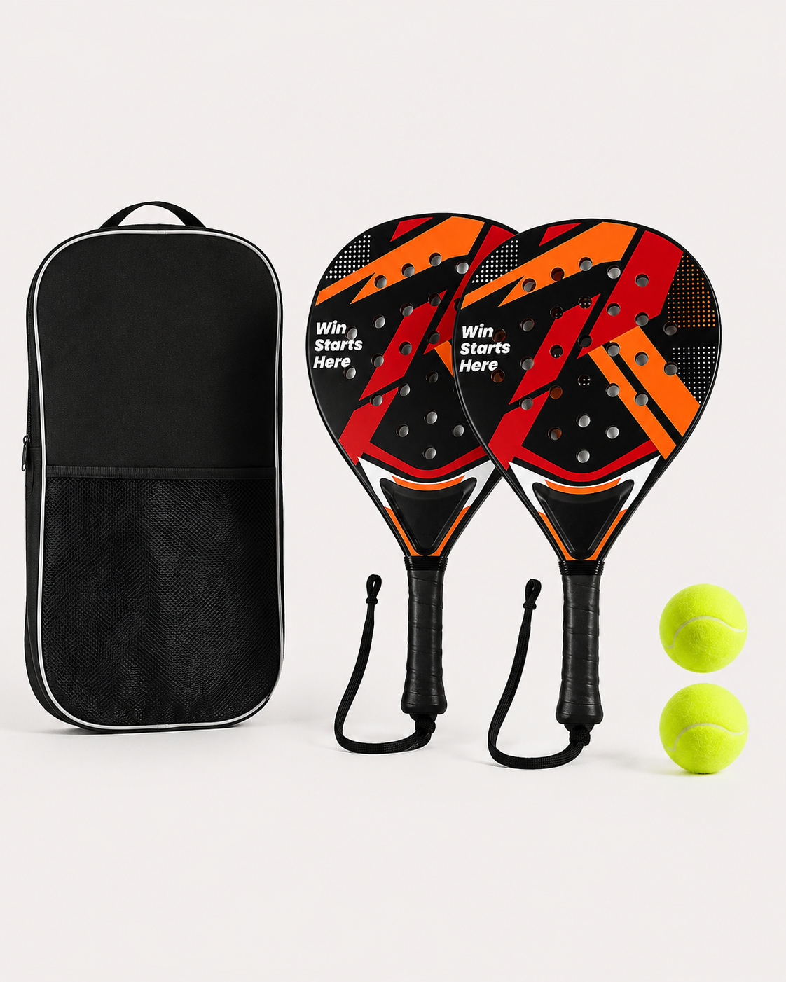 Set de 2 raquettes de padel LBS avec housse de transport et 2 balles