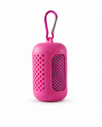 Serviette microfibre de padel LBS rose dans son étui à mousqueton