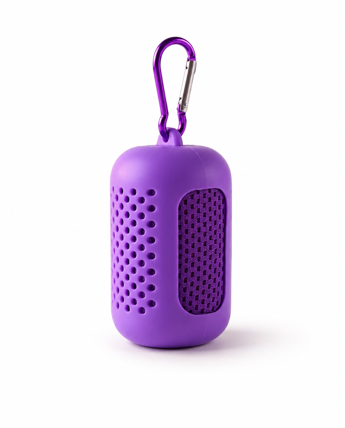 Serviette microfibre de padel LBS violette dans son étui à mousqueton