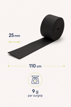Dimensions du surgrip padel LBS : 110 cm x 25 mm, 9 g par surgrip